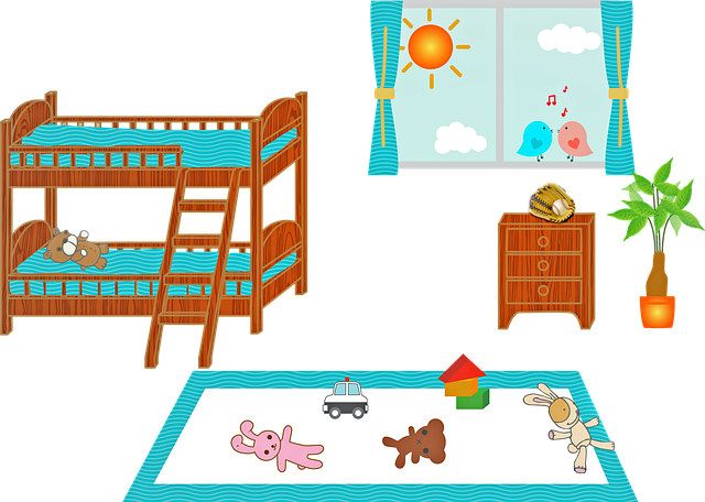 patrové postele v dětském pokoji